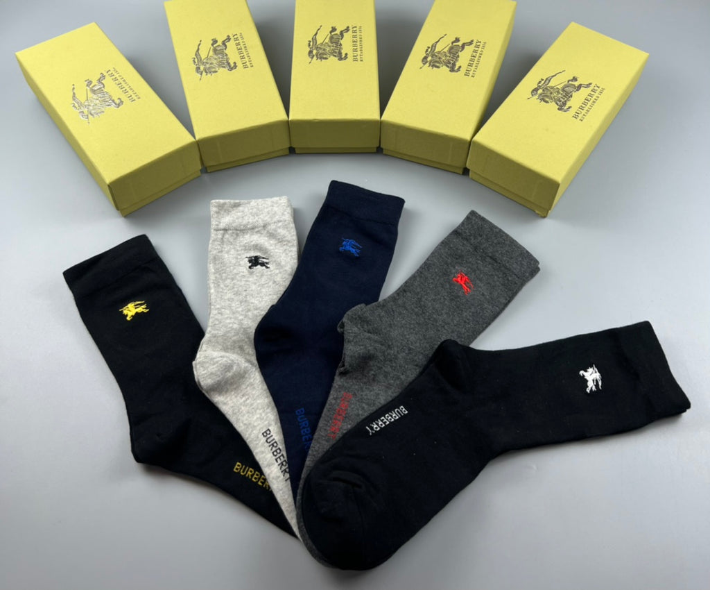 Burberry Cotton Crew Socks - 5-Pair Pack
