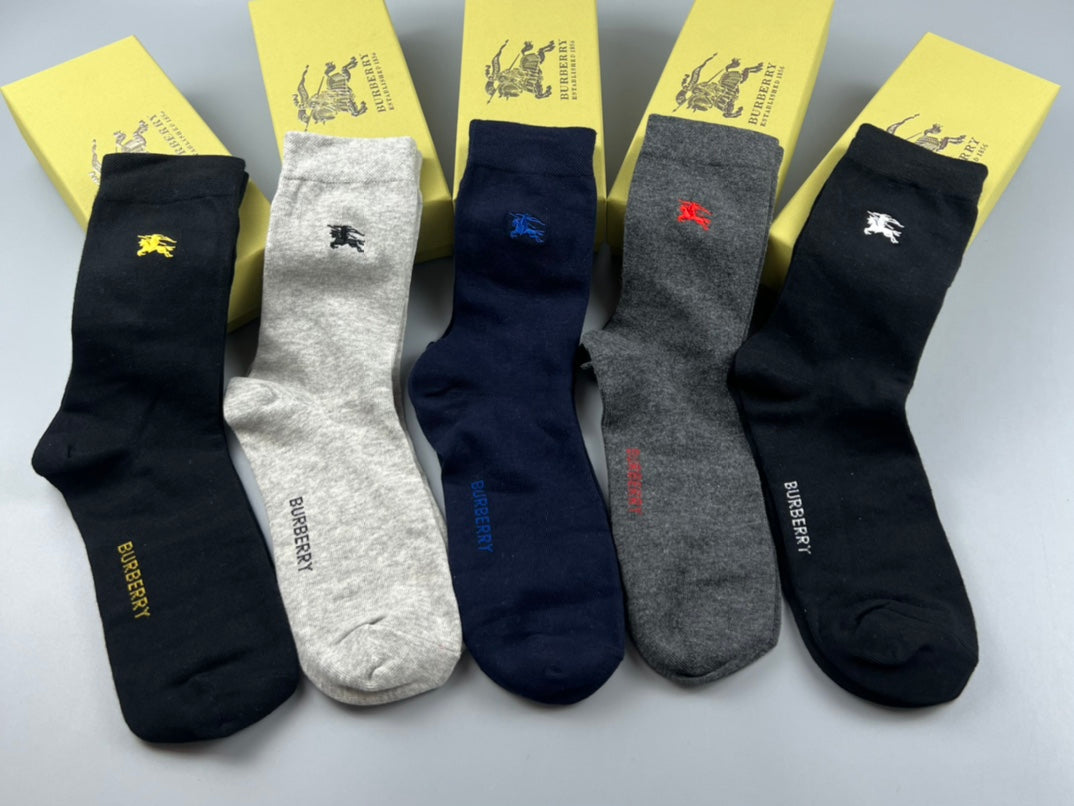 Burberry Cotton Short Socks - 5-Pair Pack