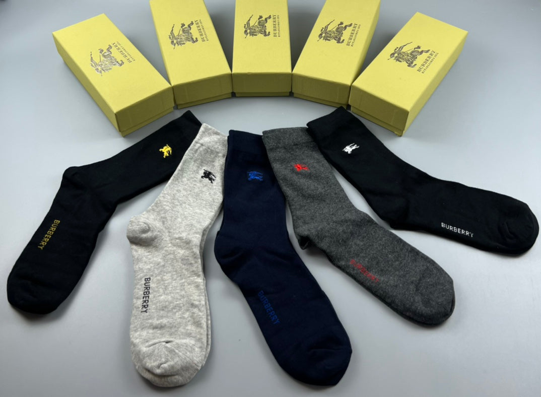 Burberry Cotton Short Socks - 5-Pair Pack