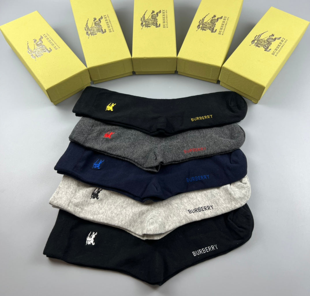 Burberry Cotton Crew Socks - 5-Pair Pack