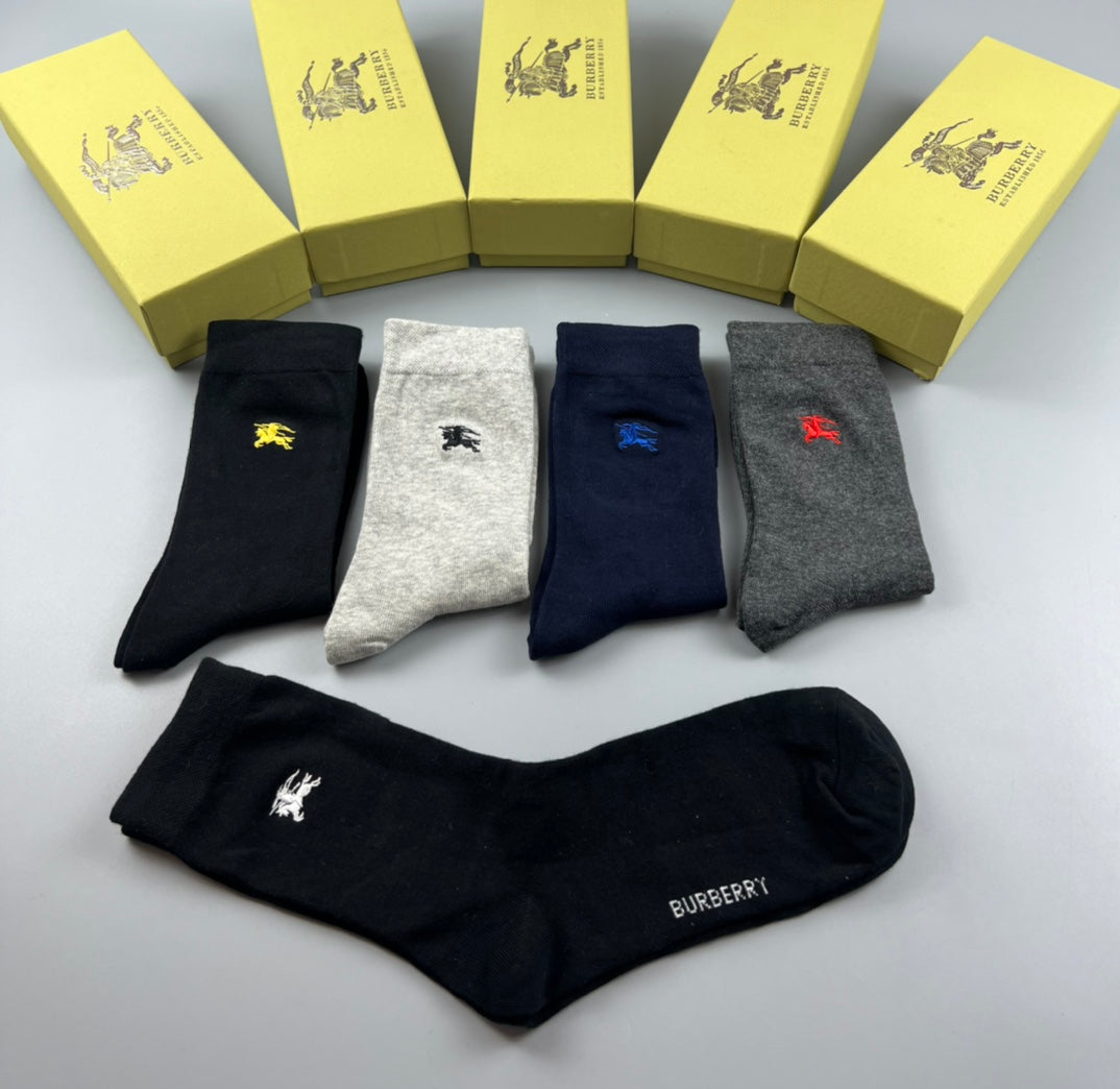 Burberry Cotton Crew Socks - 5-Pair Pack