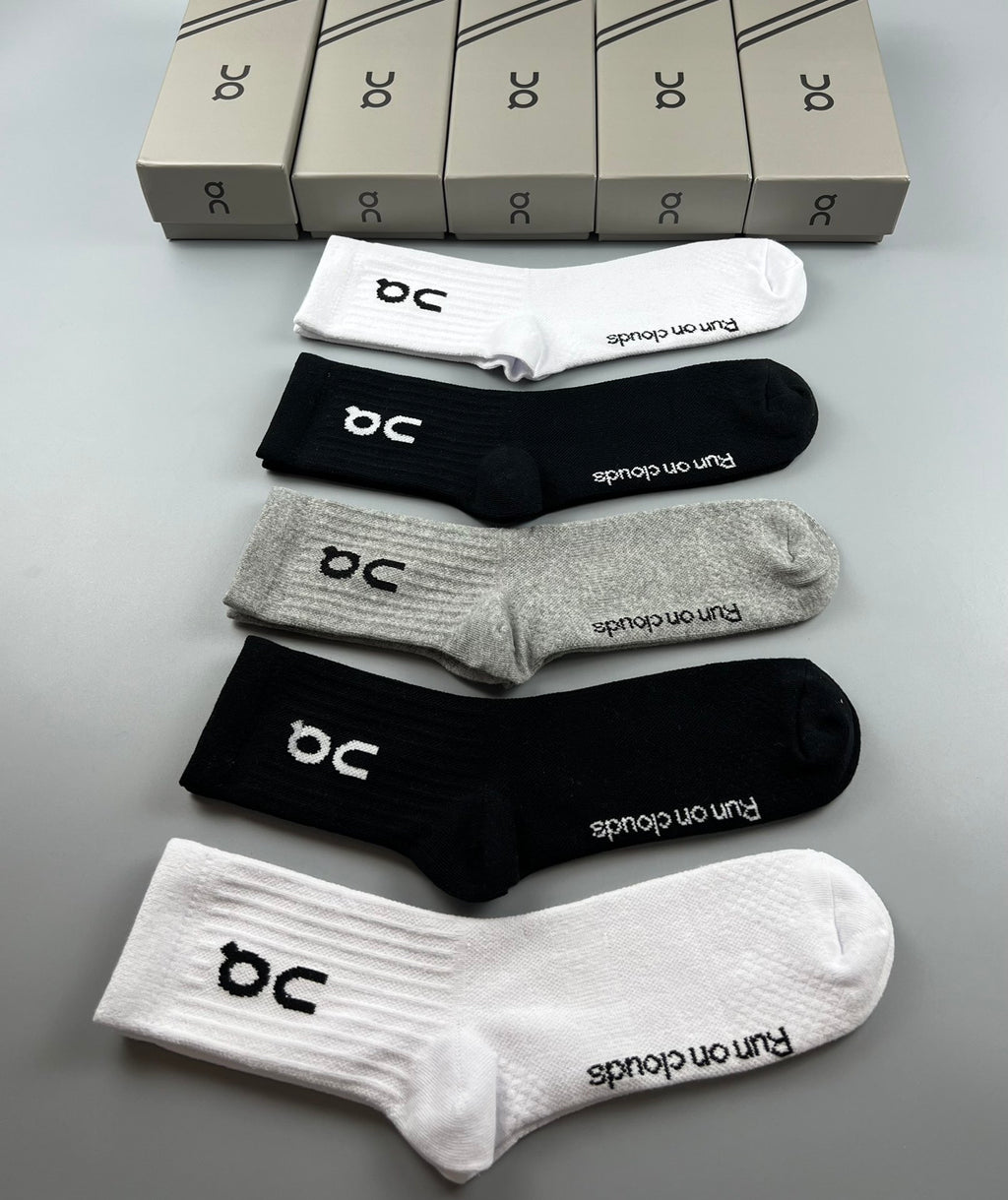 On Clean Logo Details Ankle Socks - 5-Pair Set