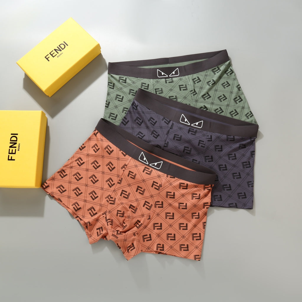Fendi Modal Men's Boxer Briefs - 3-Piece Box