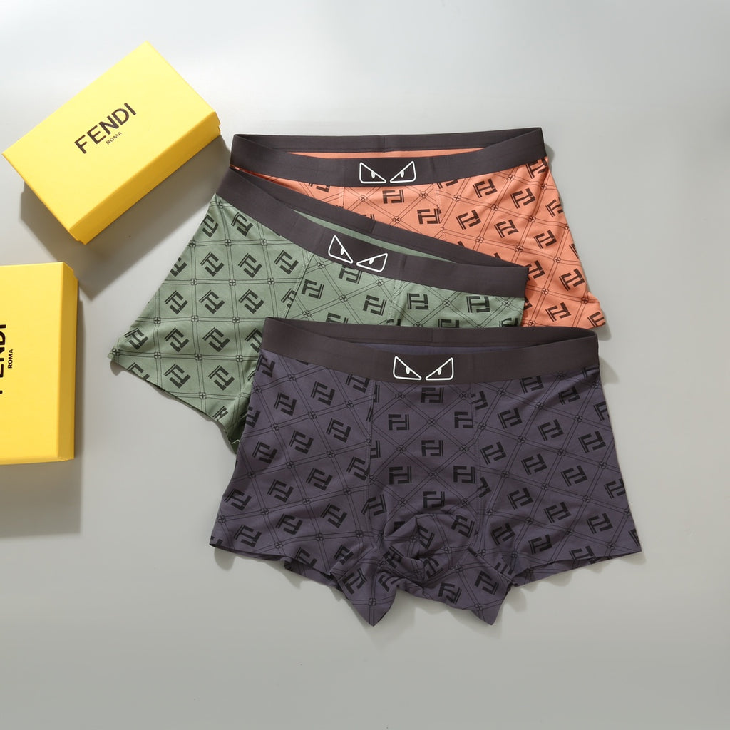 Fendi Modal Men's Boxer Briefs - 3-Piece Box
