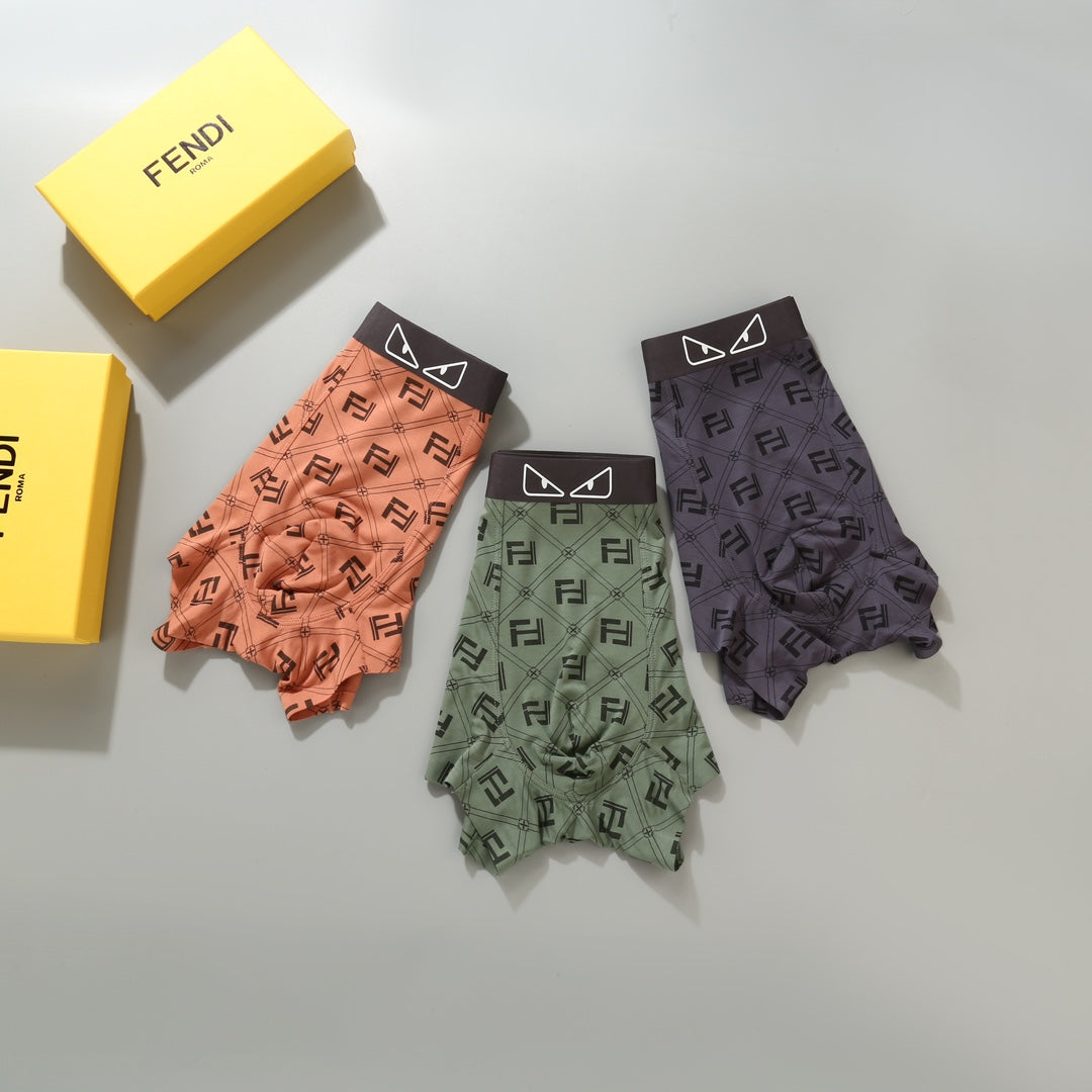 Fendi Modal Men's Boxer Briefs - 3-Piece Box