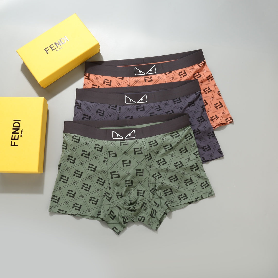Fendi Modal Men's Boxer Briefs - 3-Piece Box