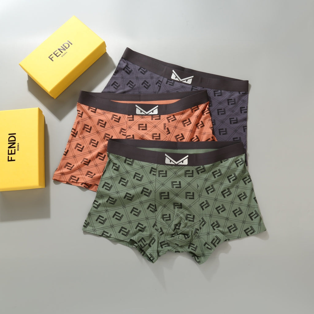 Fendi Modal Men's Boxer Briefs - 3-Piece Box