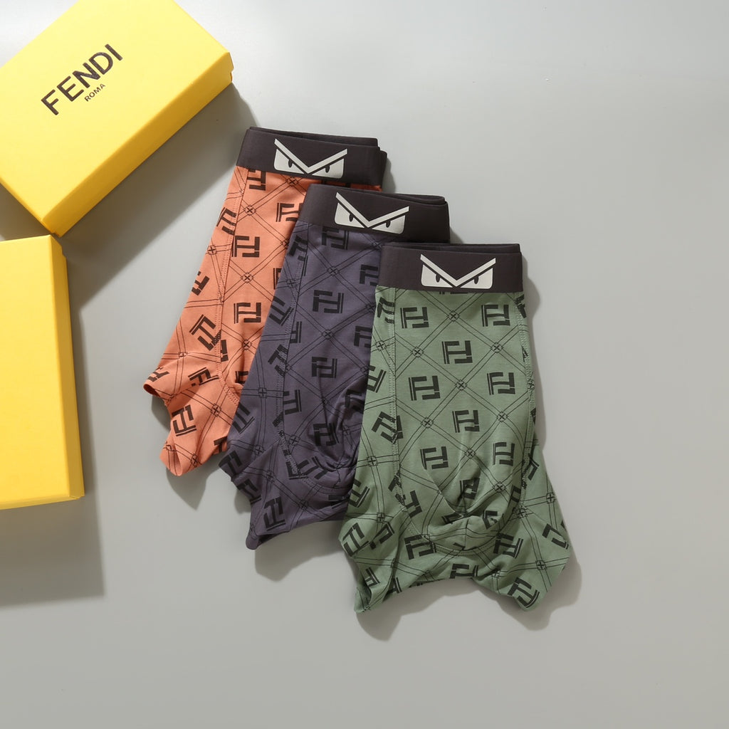 Fendi Modal Men's Boxer Briefs - 3-Piece Box