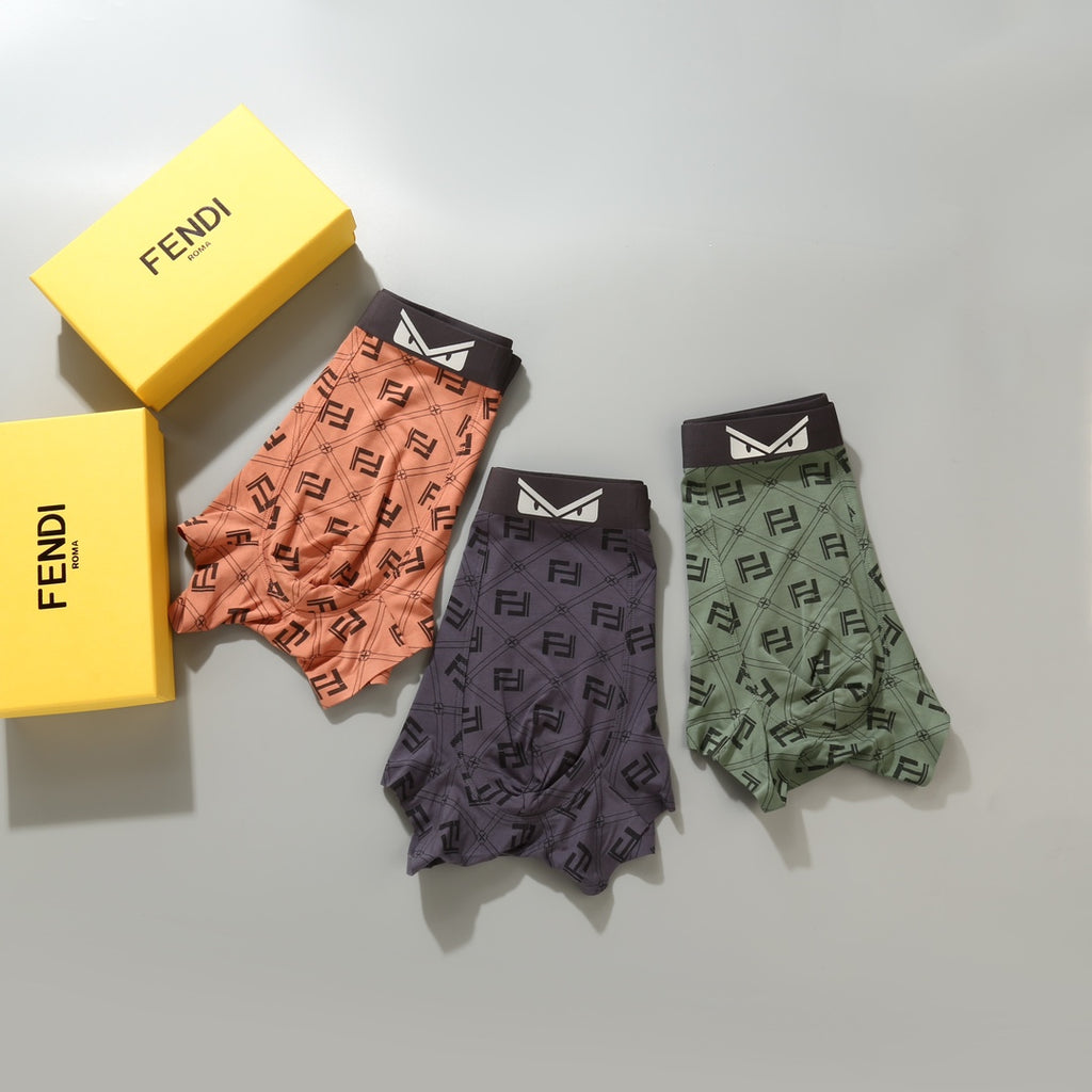 Fendi Modal Men's Boxer Briefs - 3-Piece Box