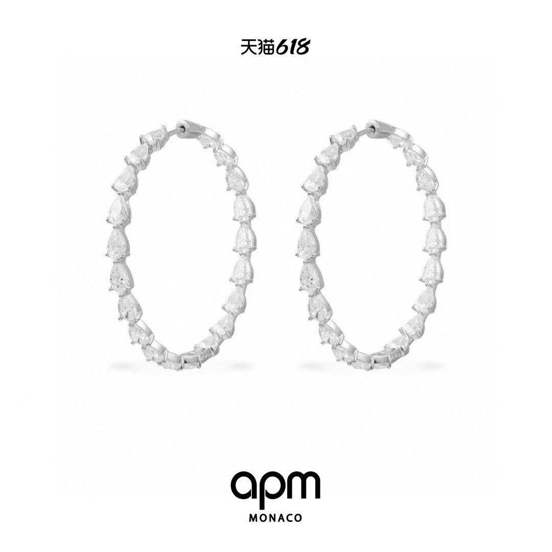 Teardrop Hoop Earrings in Silver-Tone main product view