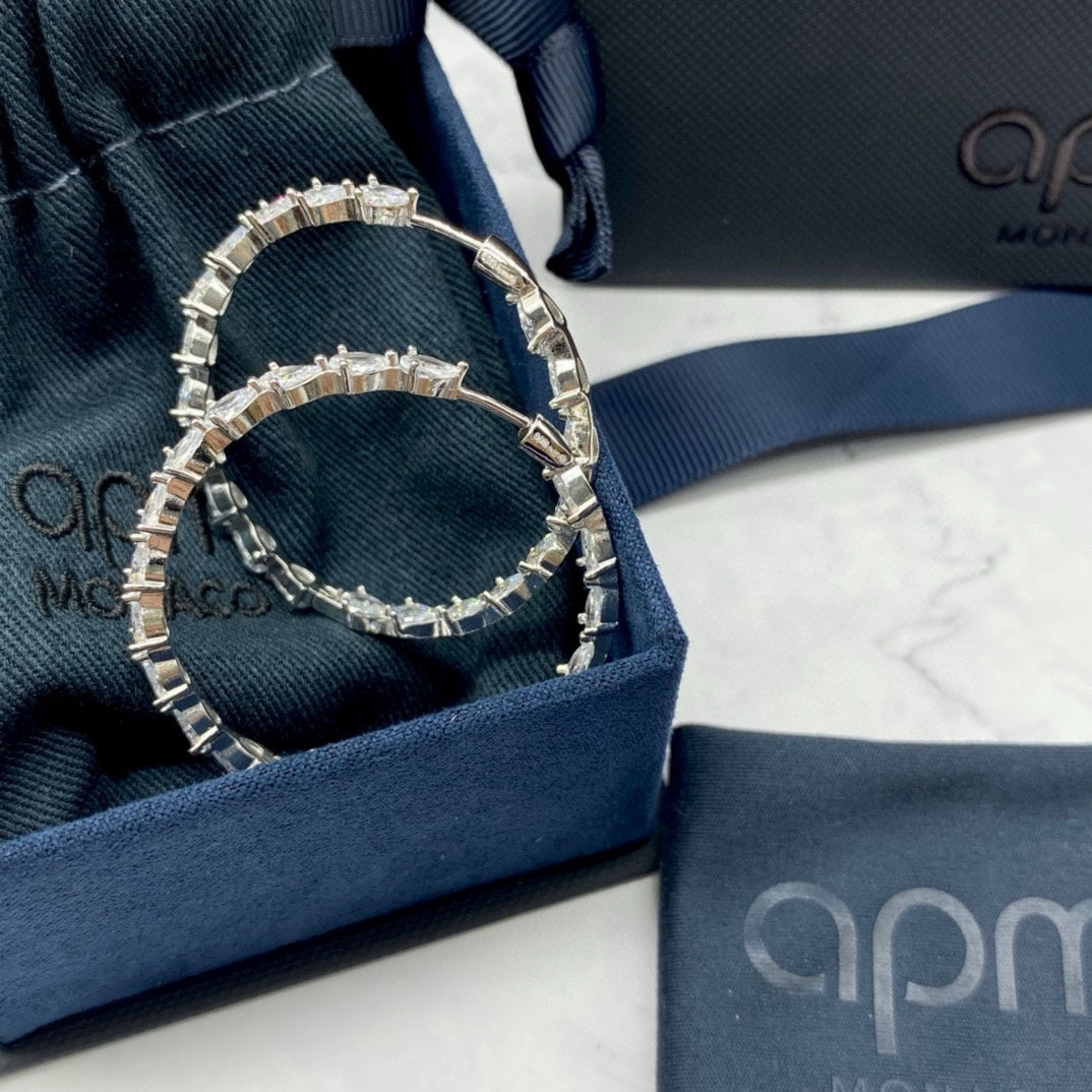 Teardrop Hoop Earrings in Silver-Tone main product view