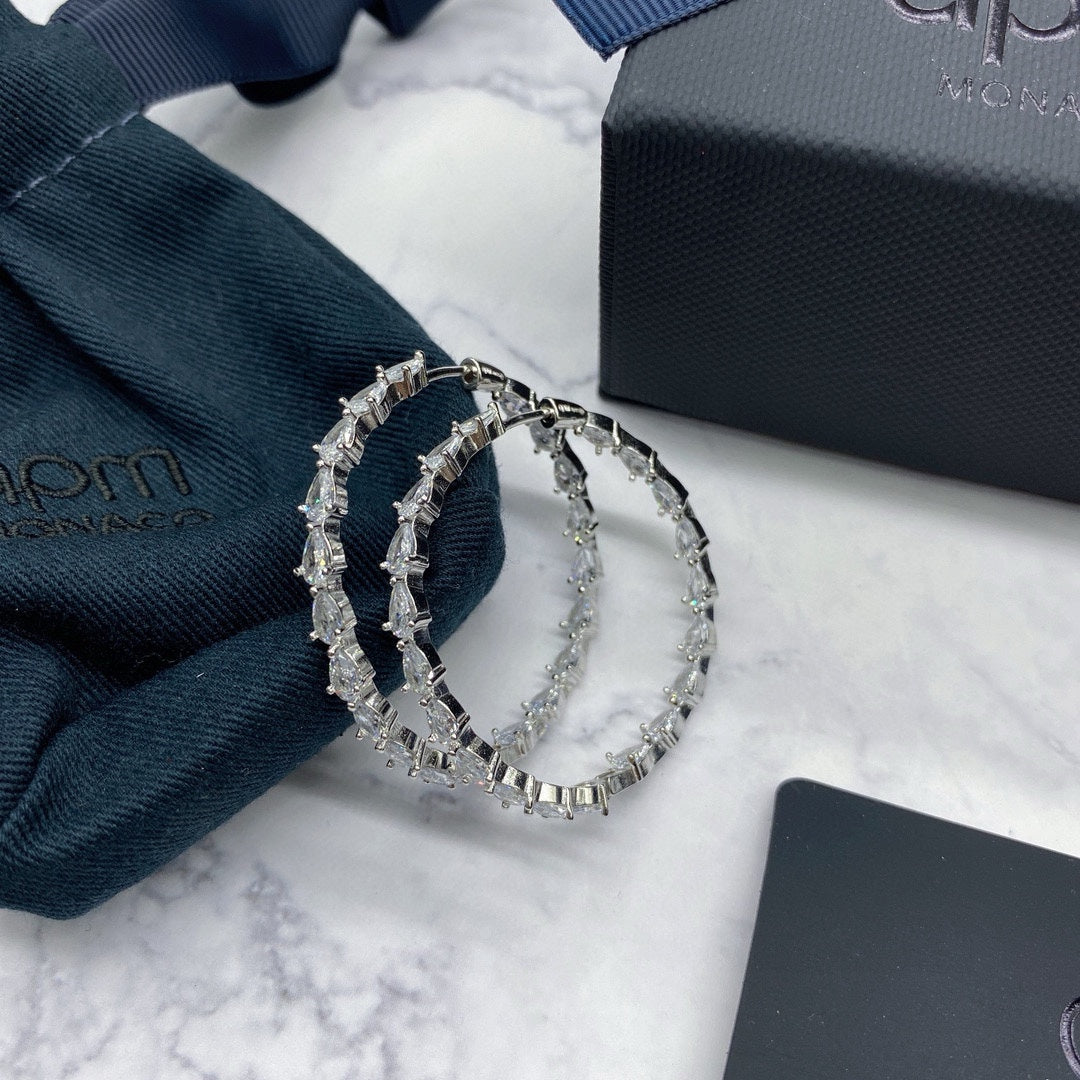 Teardrop Hoop Earrings in Silver-Tone styled product view