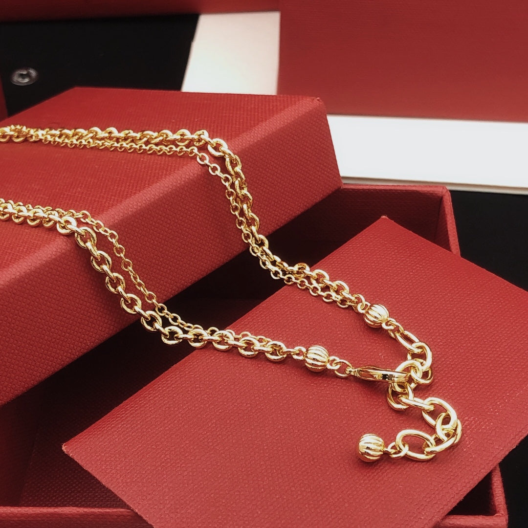 Geometric Emblem Pendant Necklace in Gold-Tone – Design 008 front product view