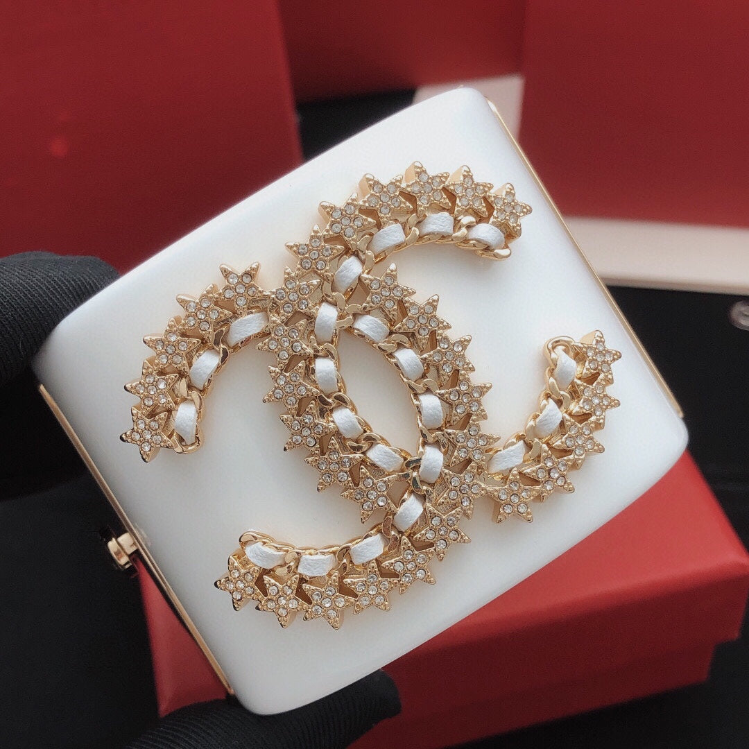 Signature Emblem Bangle in Gold-Tone – White Detail – Design 003 main product view