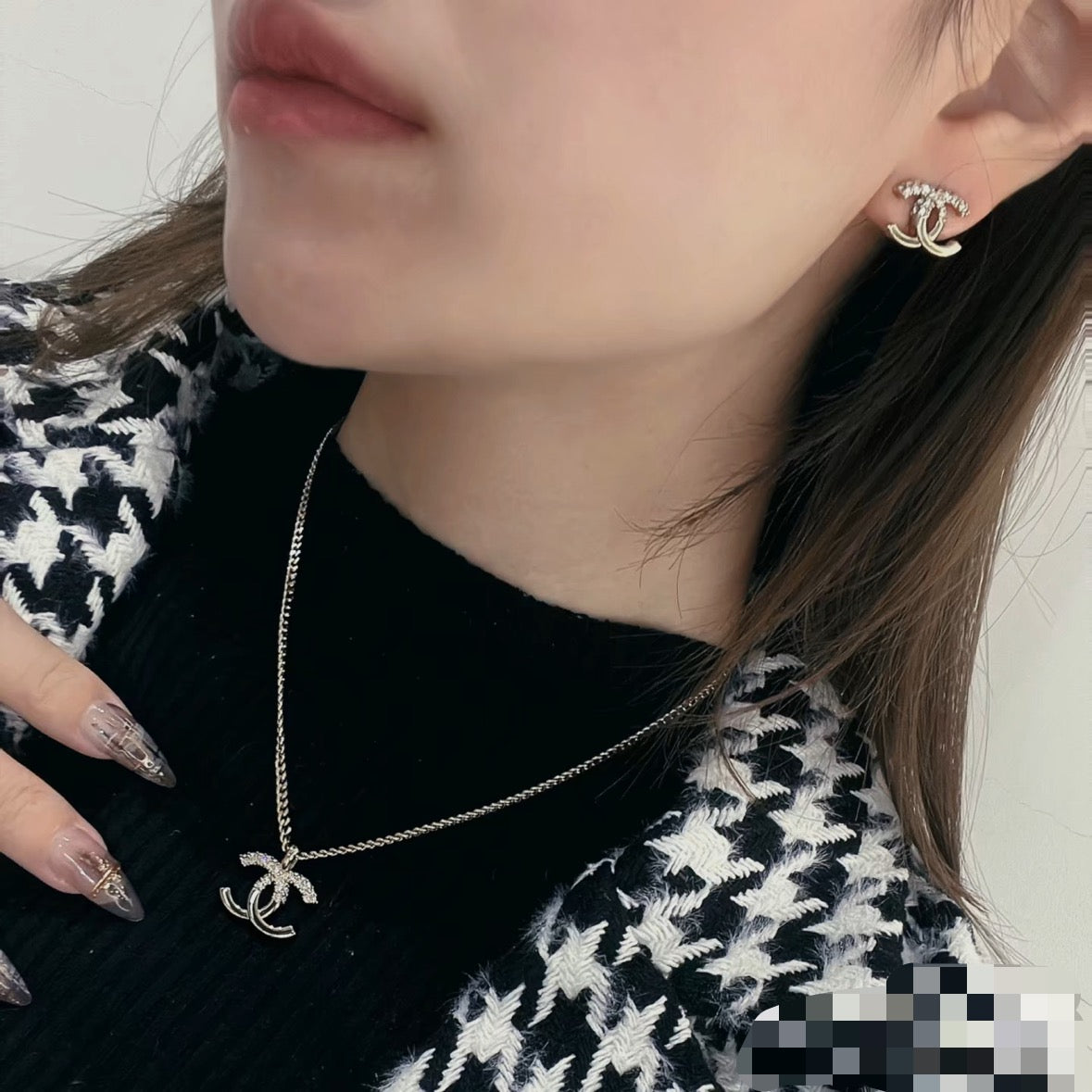 Double-C Emblem Crystal-Accent Pendant Necklace – Design 030 main product view