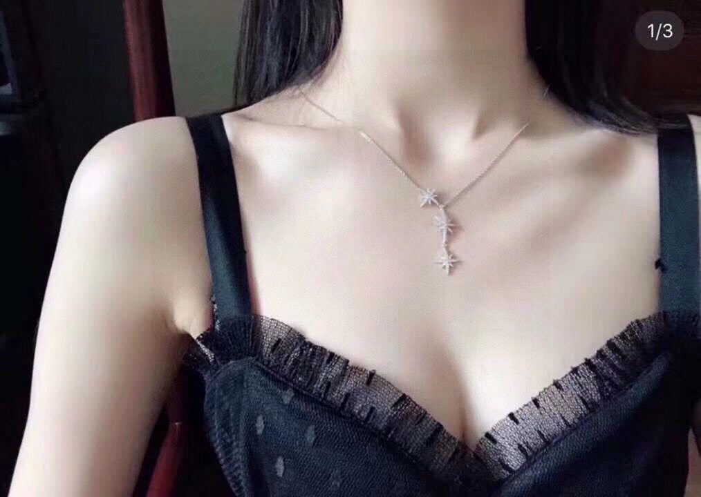 Star Pendant Necklace in Polished Metal-Tone main product view