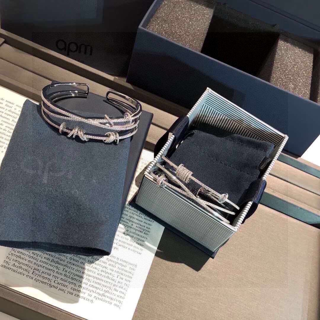 Multi-Ring Open Bangle in Silver-Tone detail view