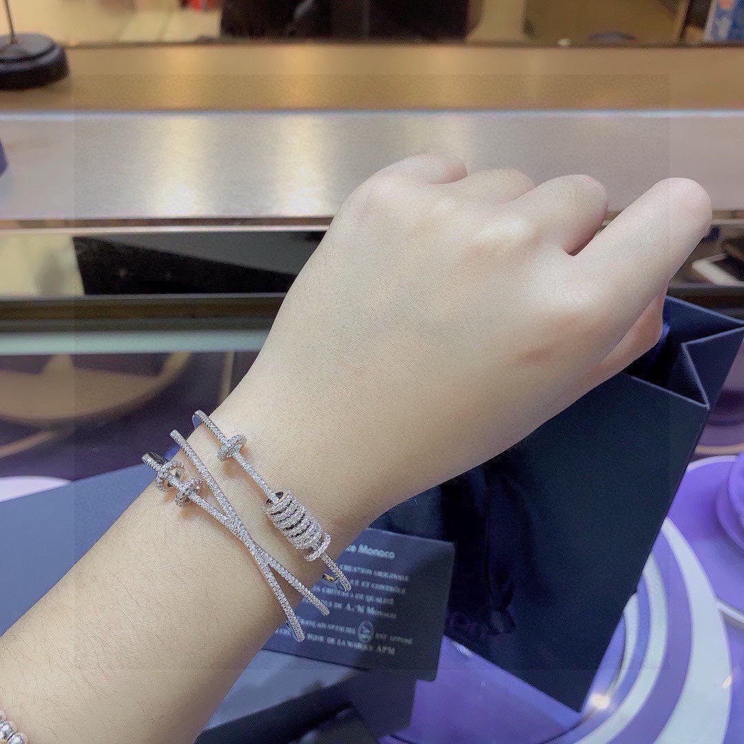 Multi-Ring Open Bangle in Silver-Tone front product view