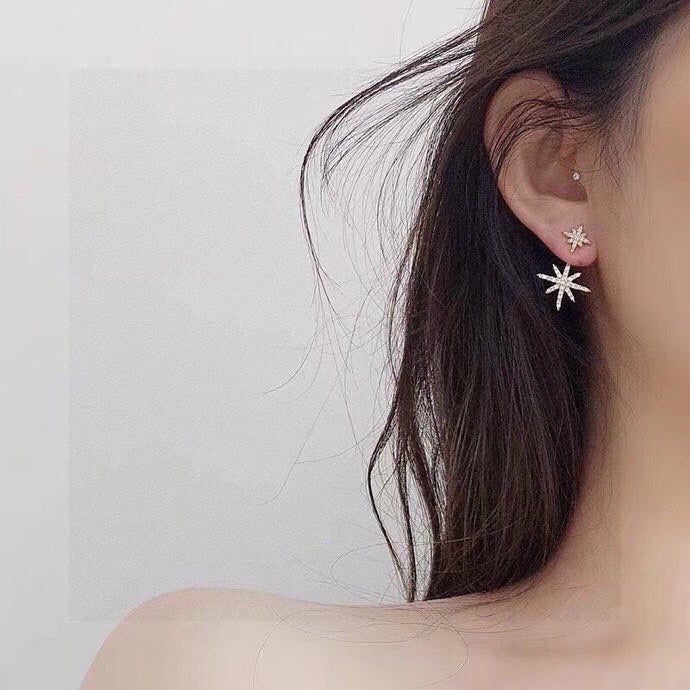 Shooting Star Stud Earrings in Black-Tone front product view