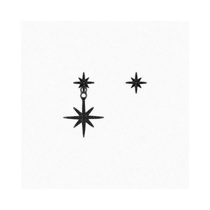Shooting Star Stud Earrings in Black-Tone main product view