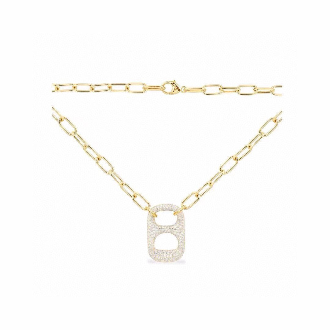 Link Pendant Necklace in Gold-Tone main product view