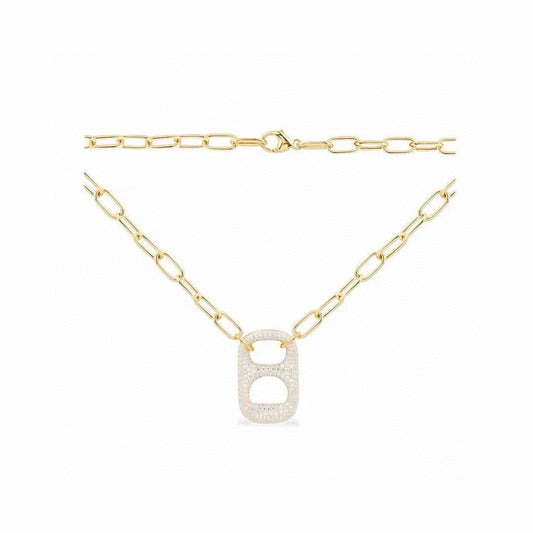 Link Pendant Necklace in Gold-Tone main product view