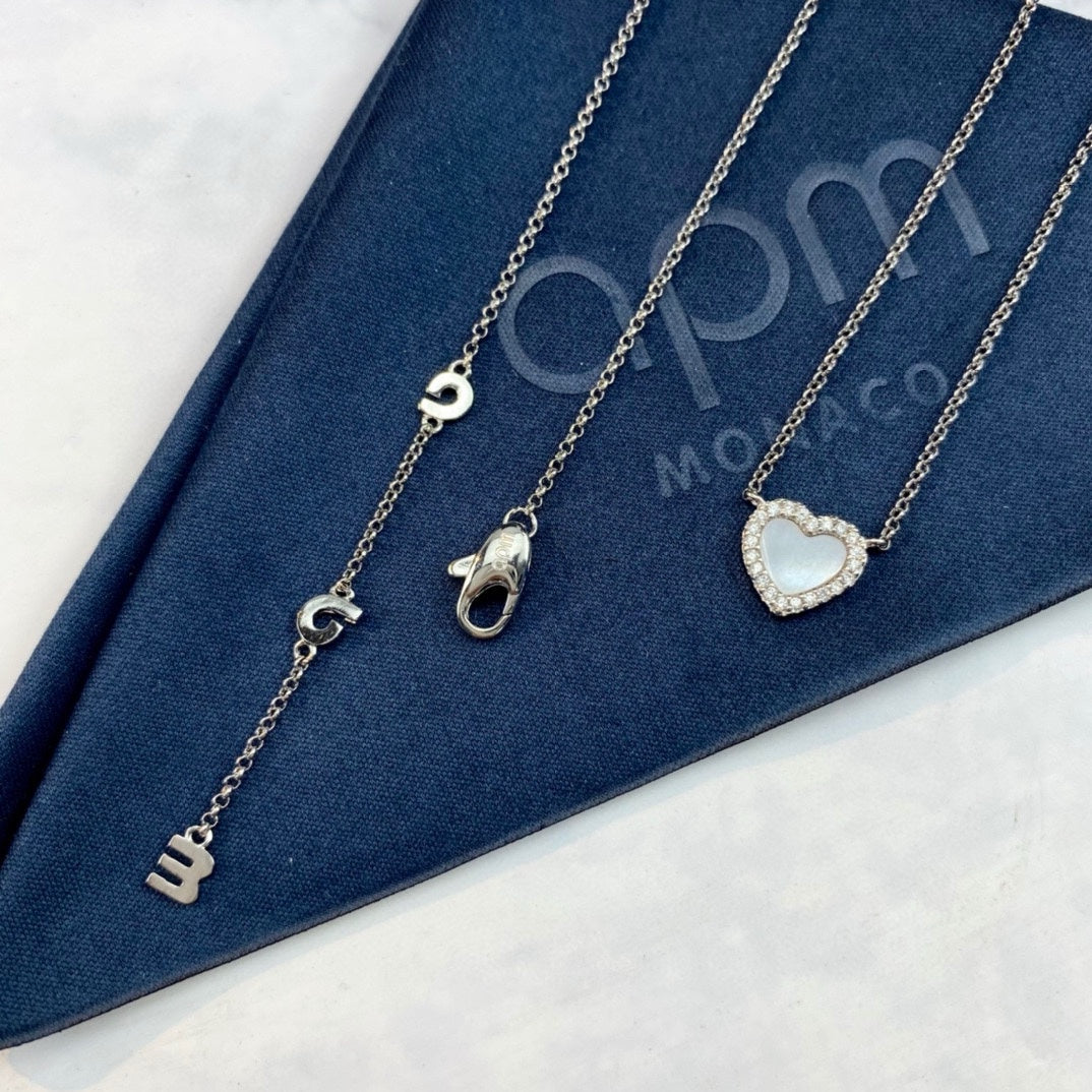 Adjustable Heart Pendant Necklace in Polished Metal-Tone main product view