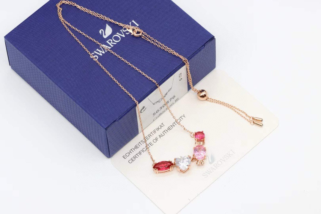 Candy Collarbone Necklace in Polished Metal-Tone front product view
