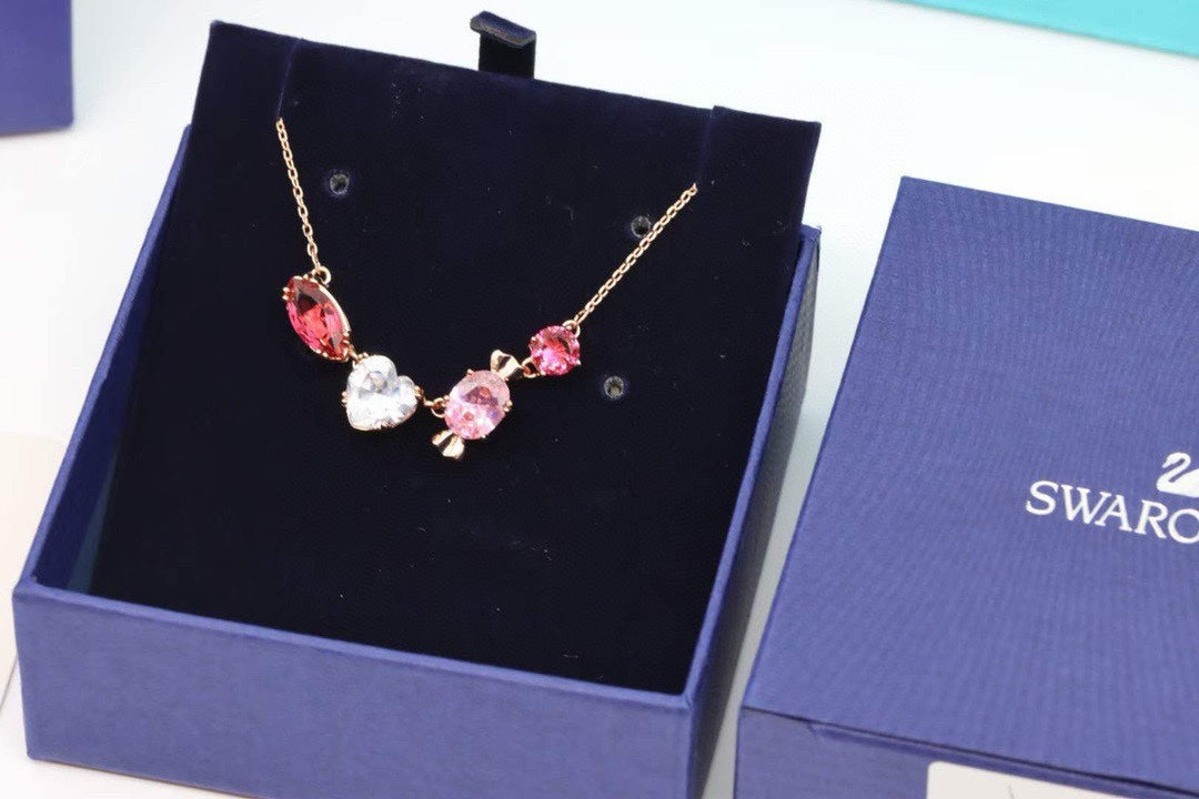 Candy Collarbone Necklace in Polished Metal-Tone main product view