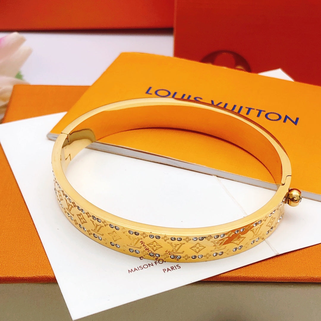 Geometric Emblem Bangle in Gold-Tone – Design 012 main product view