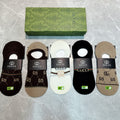 Gucci Cotton Visible Logo, Stripe Or Motif Details Crew Socks - 5-Pair Set