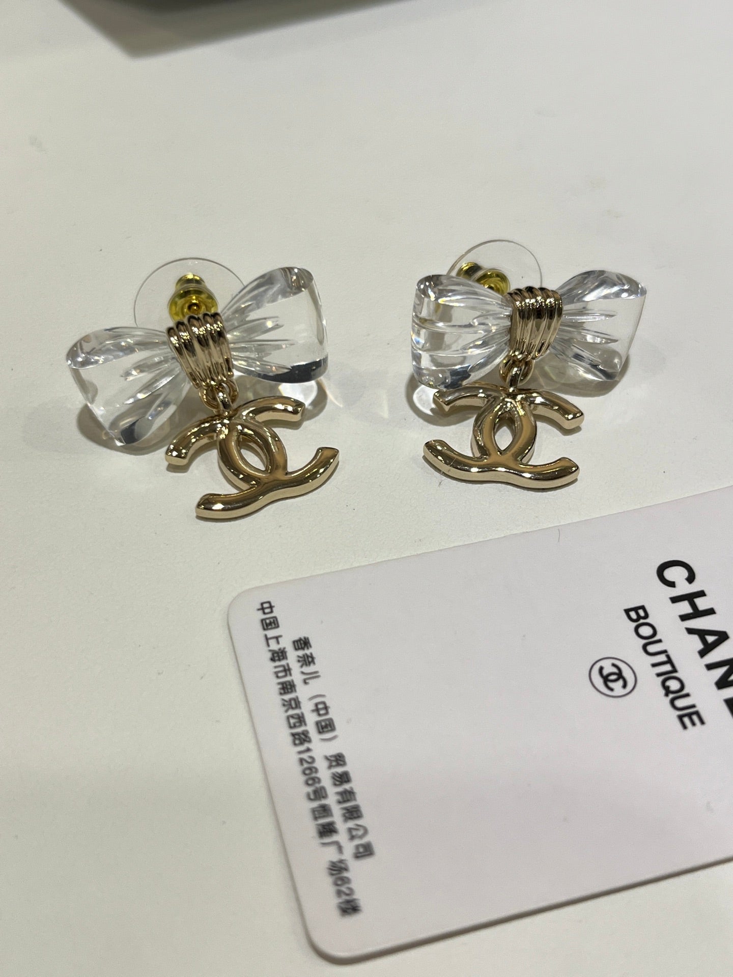 Double-C Emblem Stud Earrings in Gold-Tone – Design 010 main product view