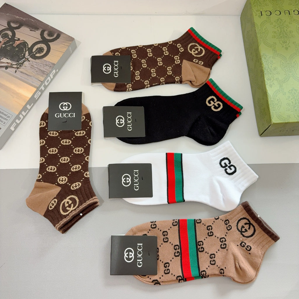 Gucci Mixed Monogram Crew Socks - Box of 5 Pairs