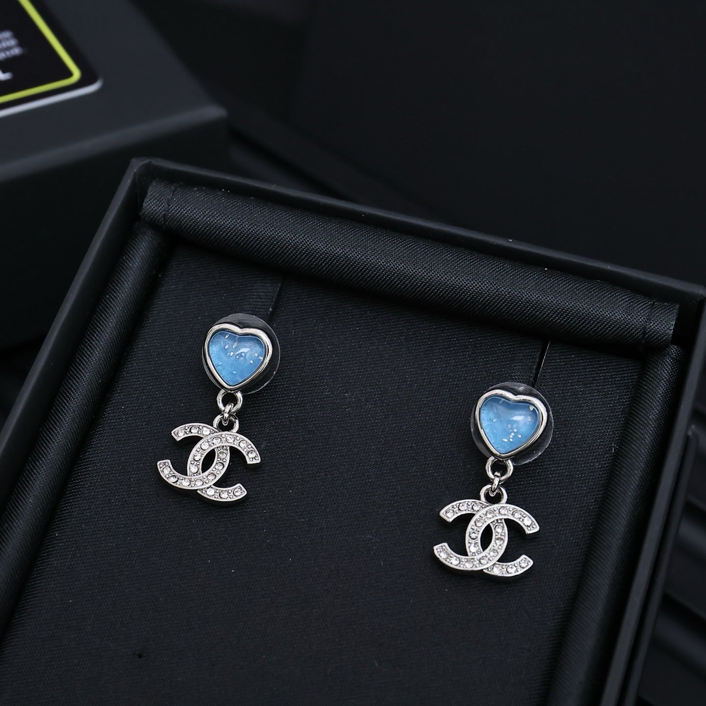 Heart Statement Earrings in Silver-Tone front product view