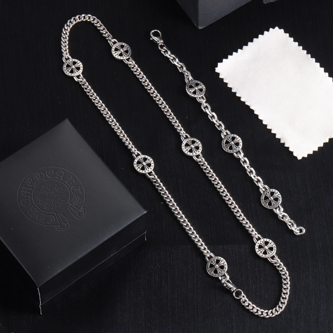 Gothic Emblem Pendant Necklace in Metal-Tone – Design 50 main product view