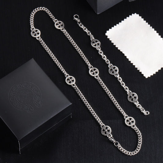Gothic Emblem Pendant Necklace in Metal-Tone – Design 50 main product view