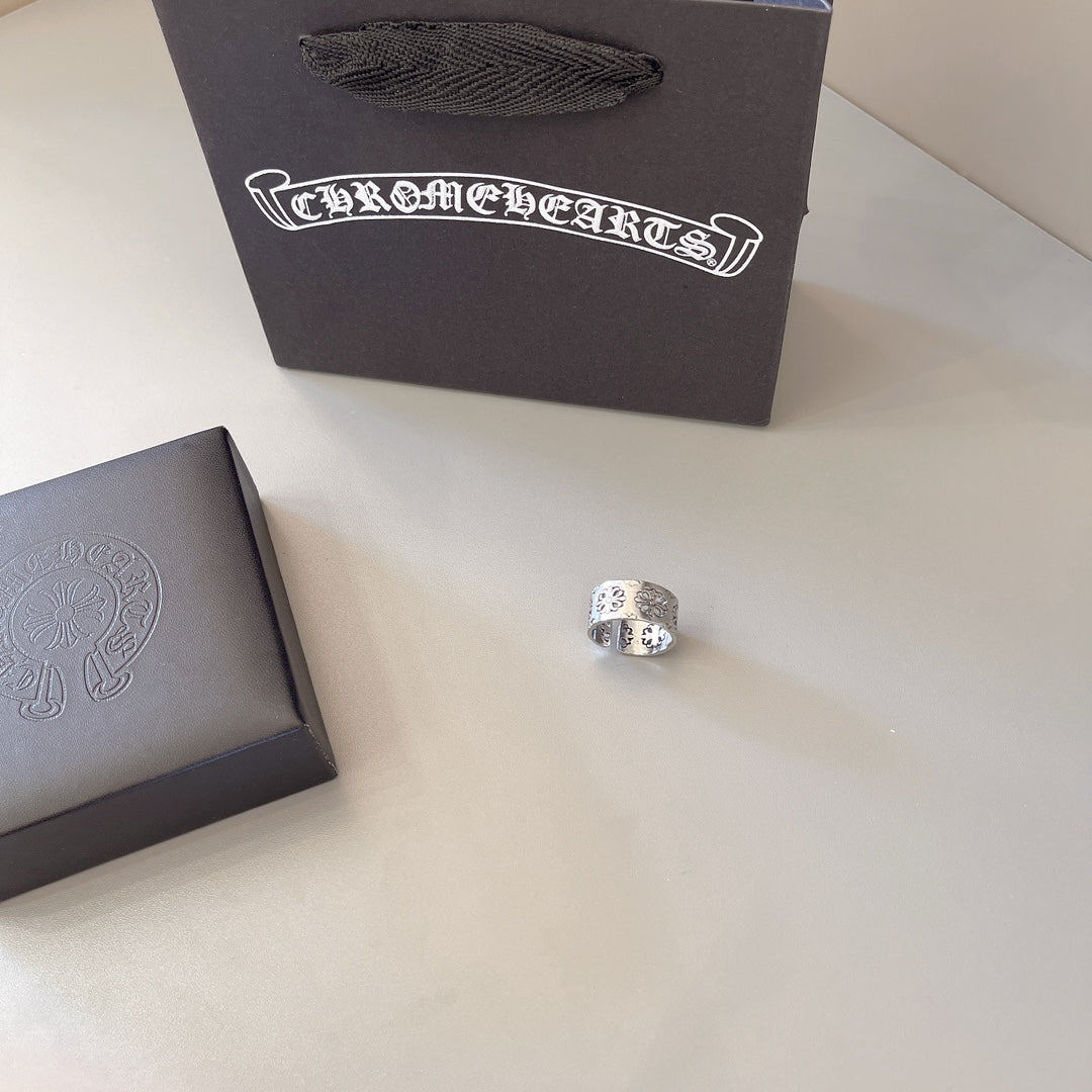 Gothic Emblem Statement Ring in Metal-Tone – Design 04 styled product view