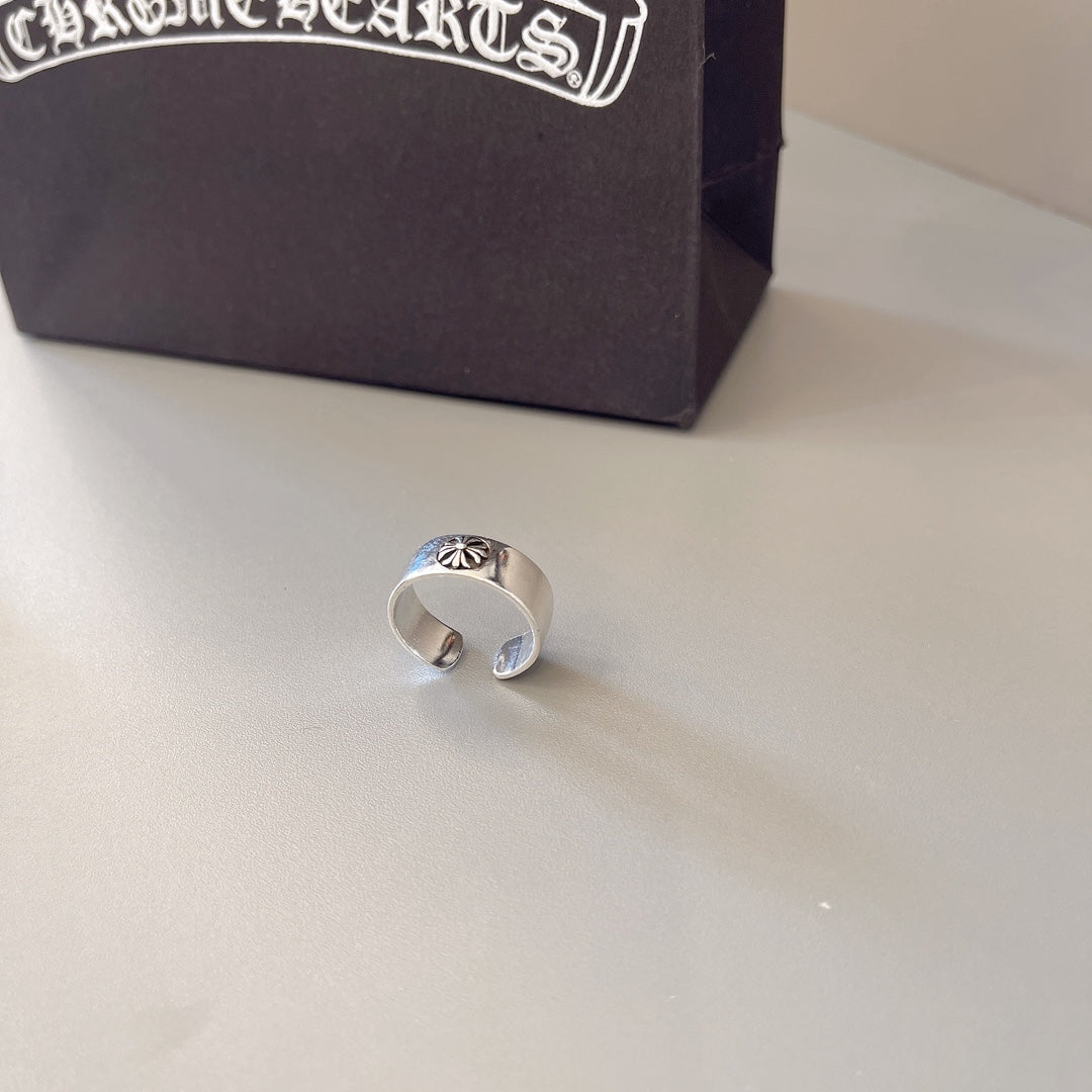Gothic Emblem Statement Ring in Metal-Tone – Design 05 styled product view
