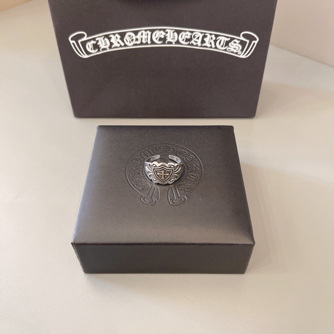 Gothic Emblem Statement Ring in Metal-Tone – Design 02 main product view