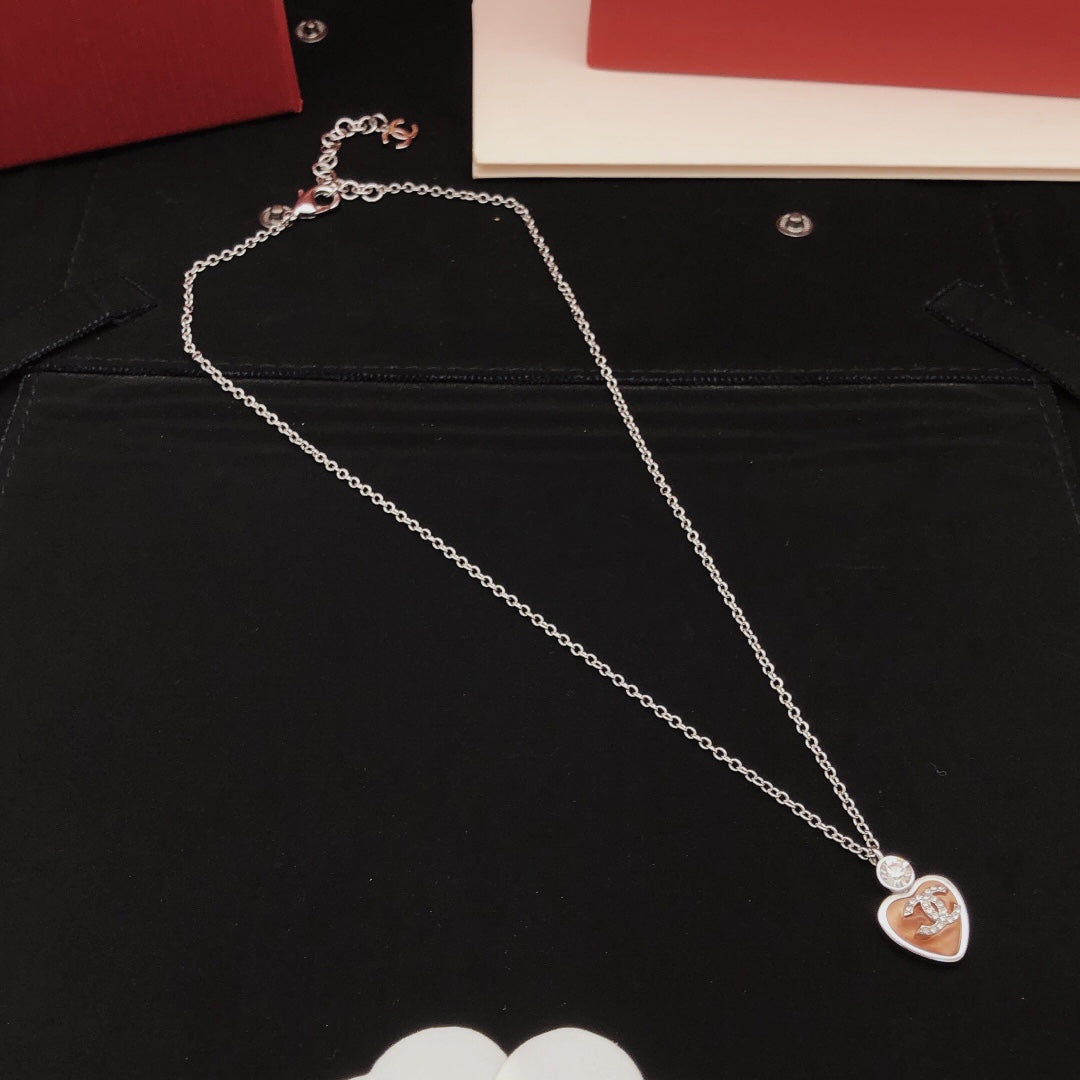 Heart Pendant Necklace in Gold-Tone – Heart Detail – Design 002 styled product view