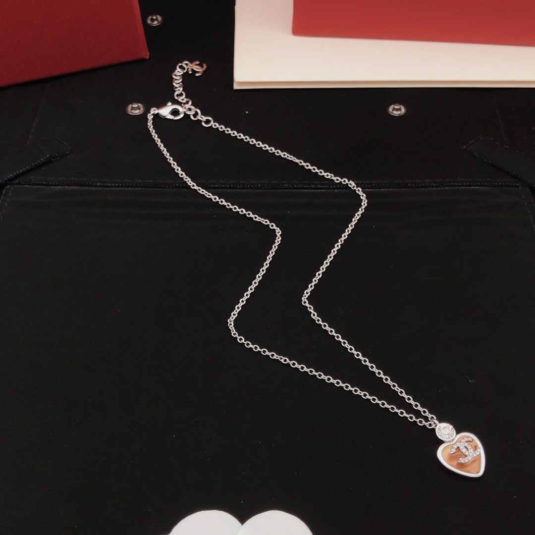 Heart Pendant Necklace in Gold-Tone – Heart Detail – Design 002 main product view