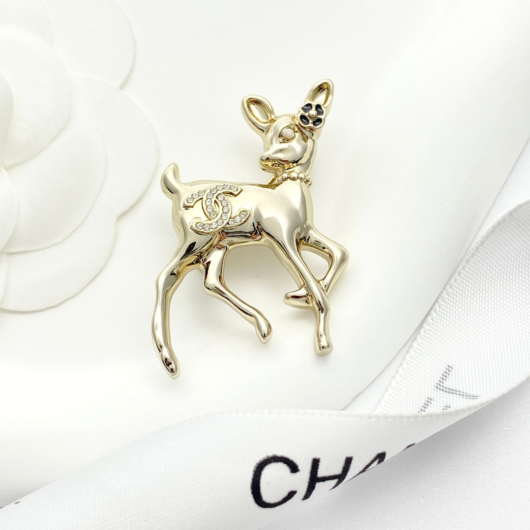 Camellia Brooch in Black-Tone front product view