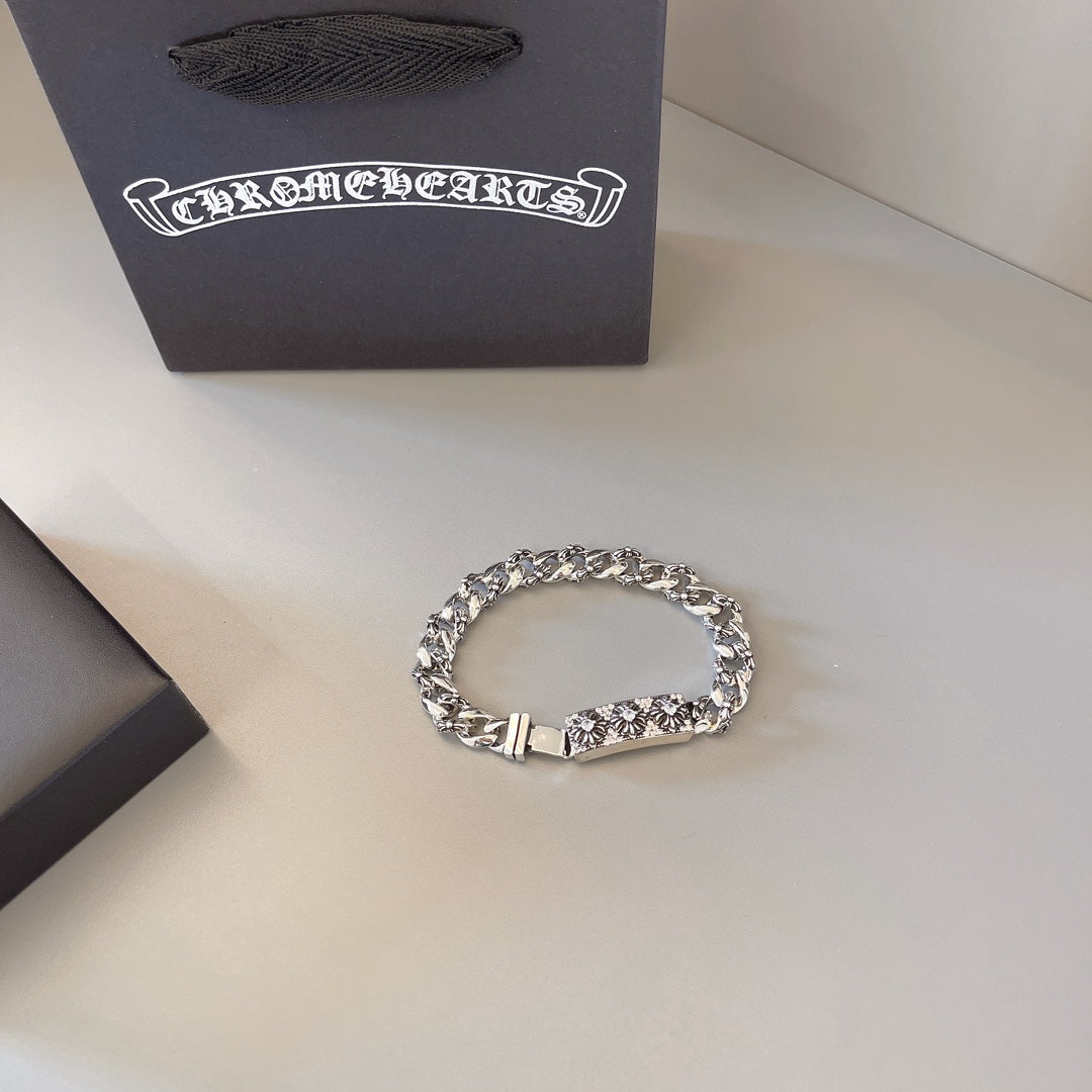 Gothic Emblem Statement Bracelet in Metal-Tone – Design 05 styled product view