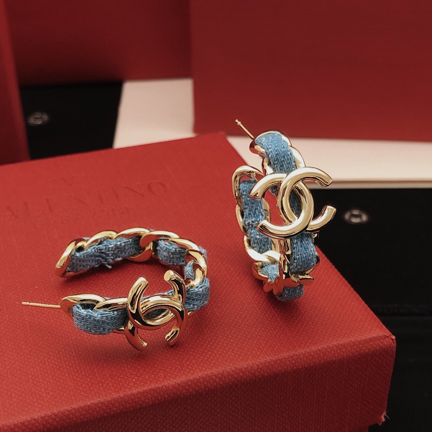 Signature Emblem Statement Earrings in Gold-Tone – Design 025 main product view