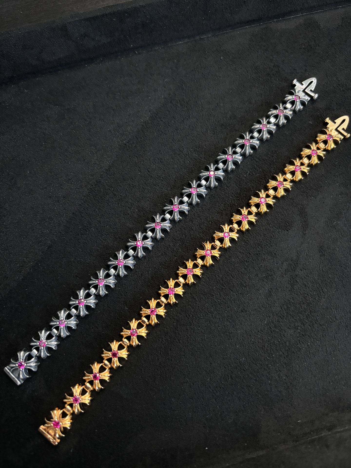 Floral Cross Statement Bracelet in Metal-Tone – Design 03 main product view