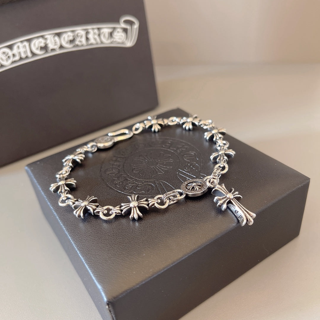 Gothic Emblem Statement Bracelet in Metal-Tone – Design 10 front product view