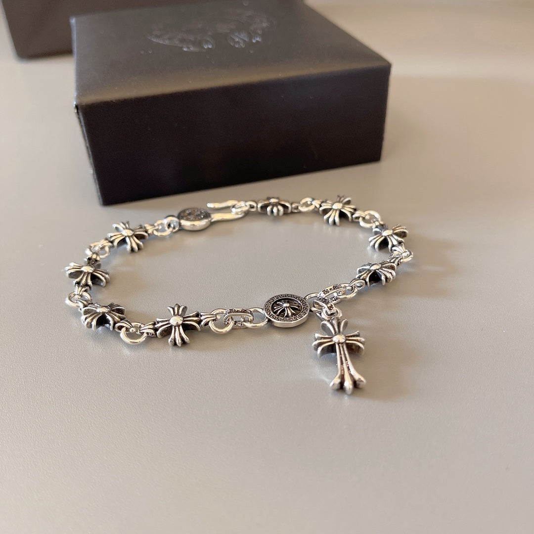 Gothic Emblem Statement Bracelet in Metal-Tone – Design 10 detail view