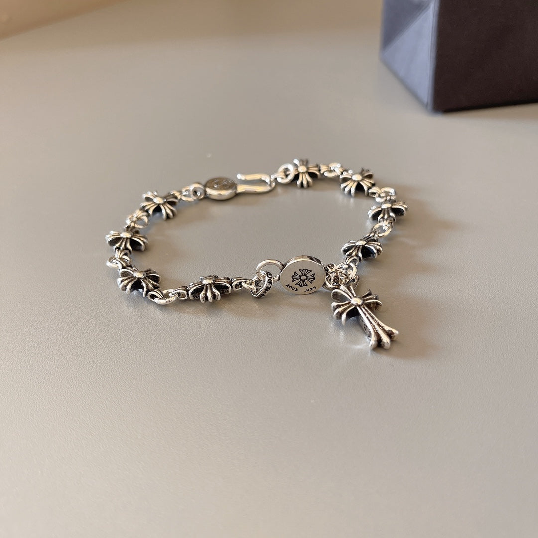 Gothic Emblem Statement Bracelet in Metal-Tone – Design 10 styled product view