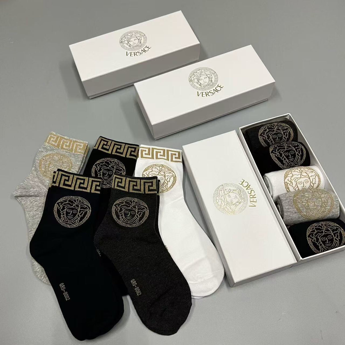 Versace Cotton Short Socks - 5-Pair Pack