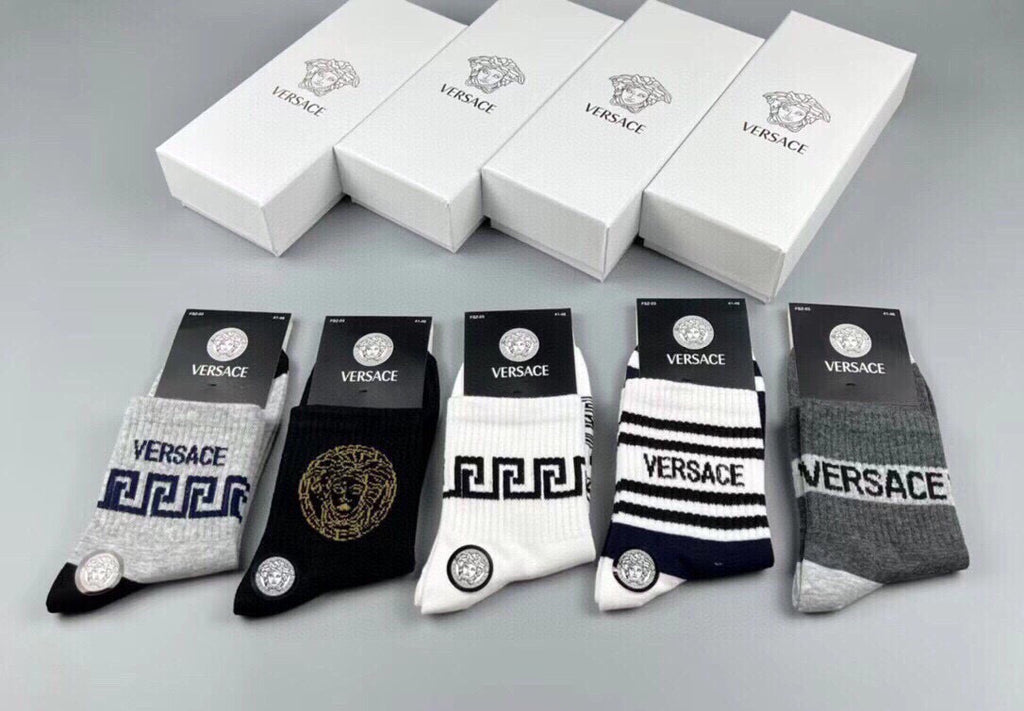 Versace Cotton Short Socks - 5-Pair Pack